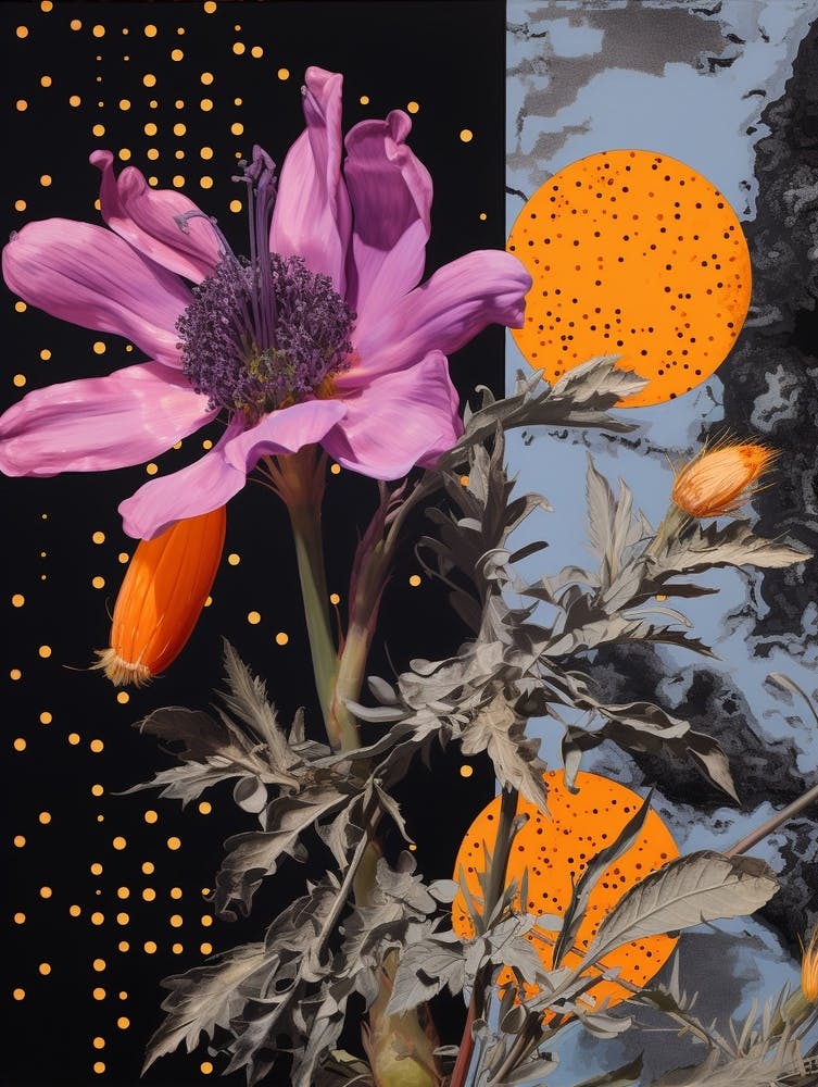 Surreal Florals Lilac 1 Flower Painting