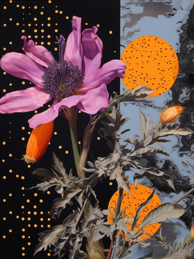 Surreal Florals Lilac 1 Flower Painting