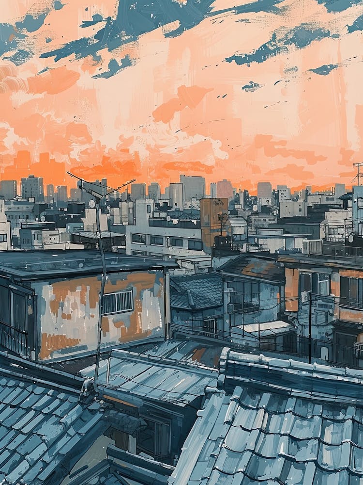 Tokyo Rooftops Morning Skyline 3