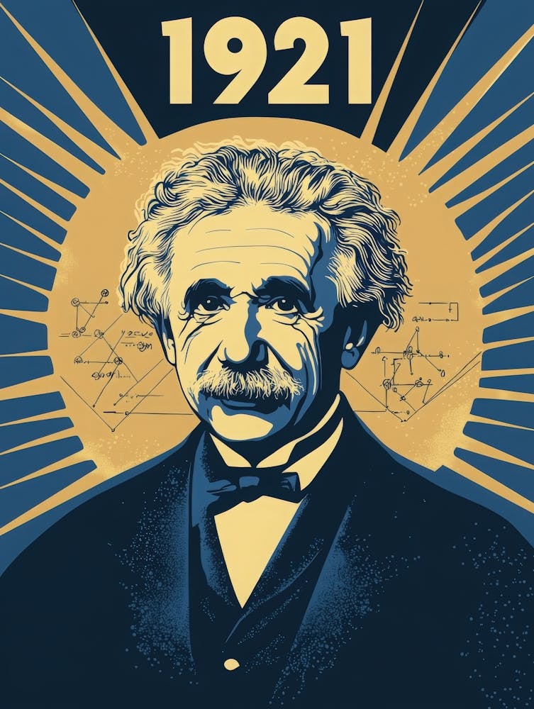 Aihrgdesign A Vintage Poster Celebrating Albert Einsteins Nob B2c91f84 C7e8 431b Ab4f 538ae11ac281 0