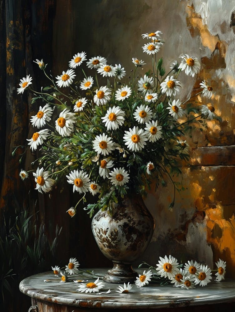 Baroque Floral Still Life Daisy 1