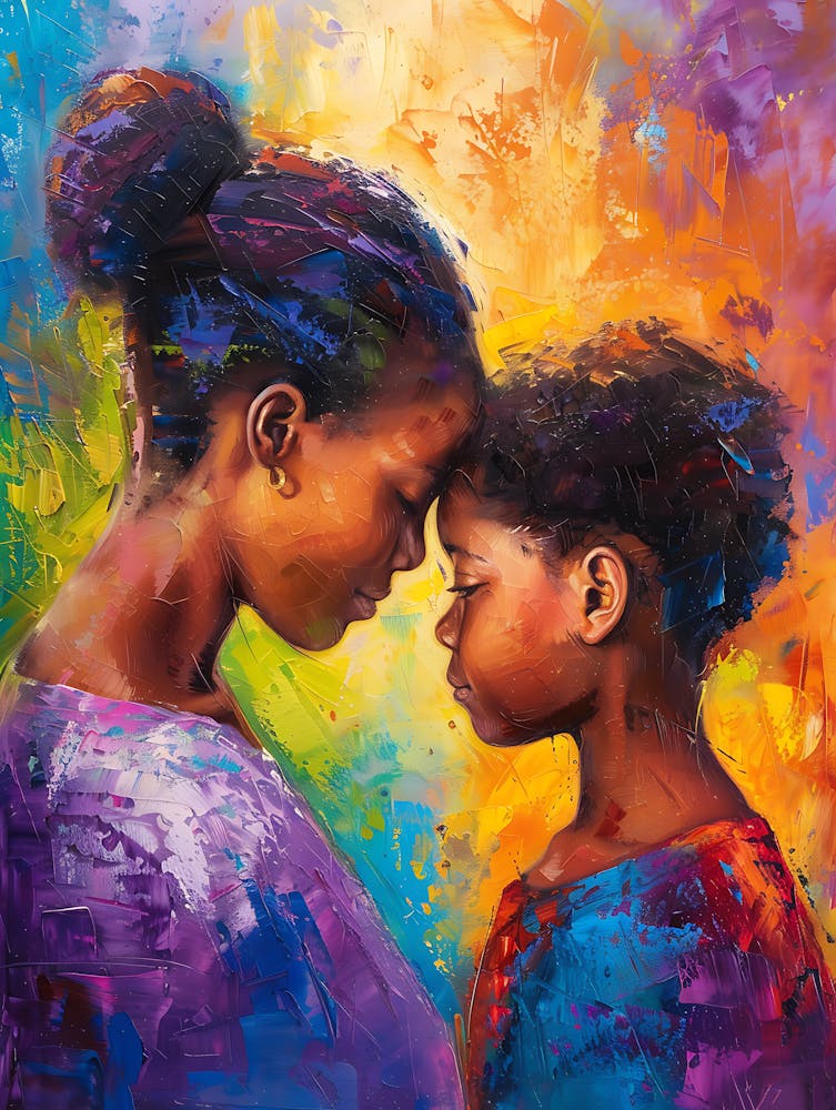 Lebendige Afro-Mutter und -Tochter 16