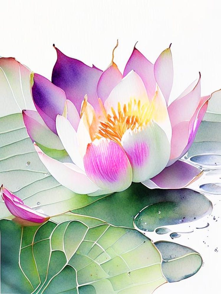 Lotusblütenblätter Aquarell 2
