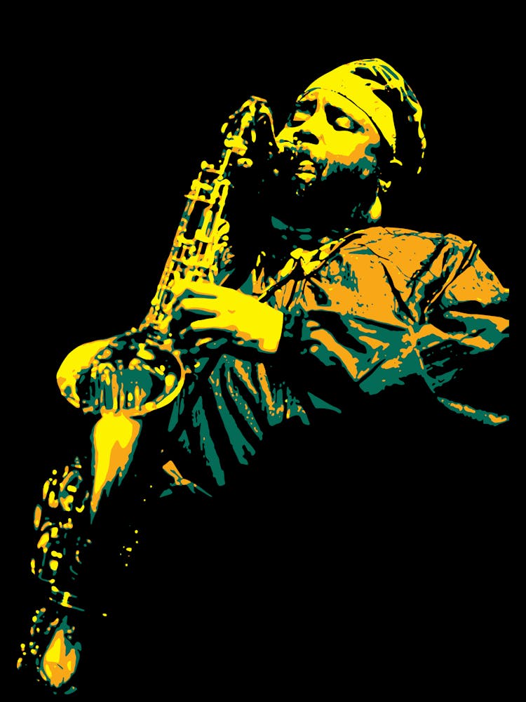 David S Ware American Jazz Saxophonist Legend in Pop Art Illustration