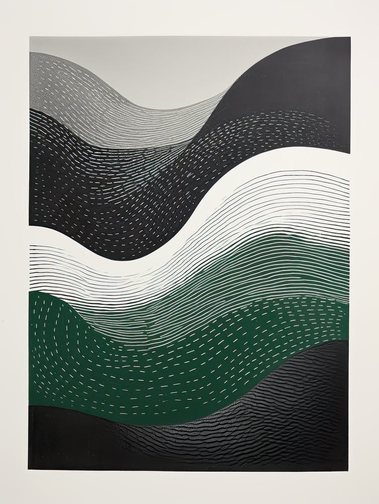 Mid Centure Modern Green Waves