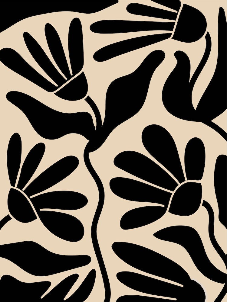 Black and Beige Flowers