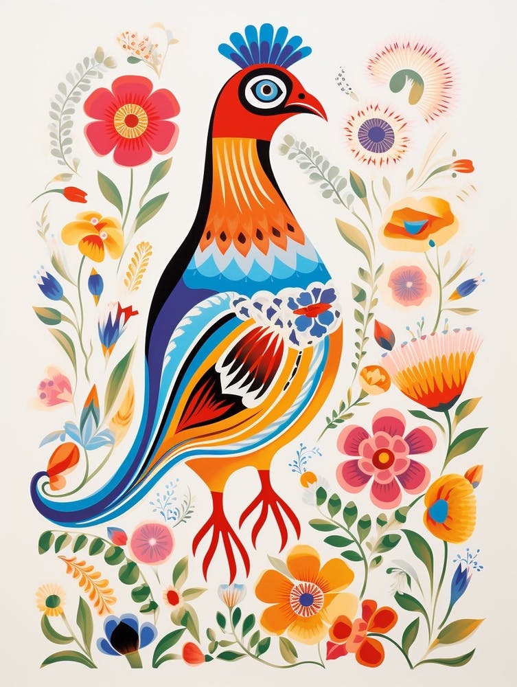 Scandinavian Bird Illustration Partridge 2