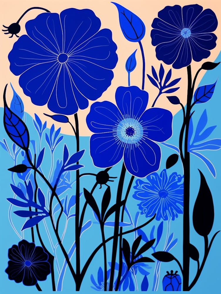 Blaue Blumenillustration Nigella Love In A Mist 3