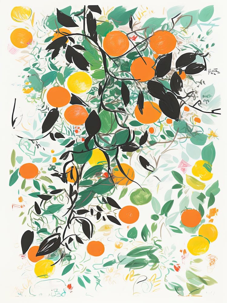 Clementine Fruit Drawing 4