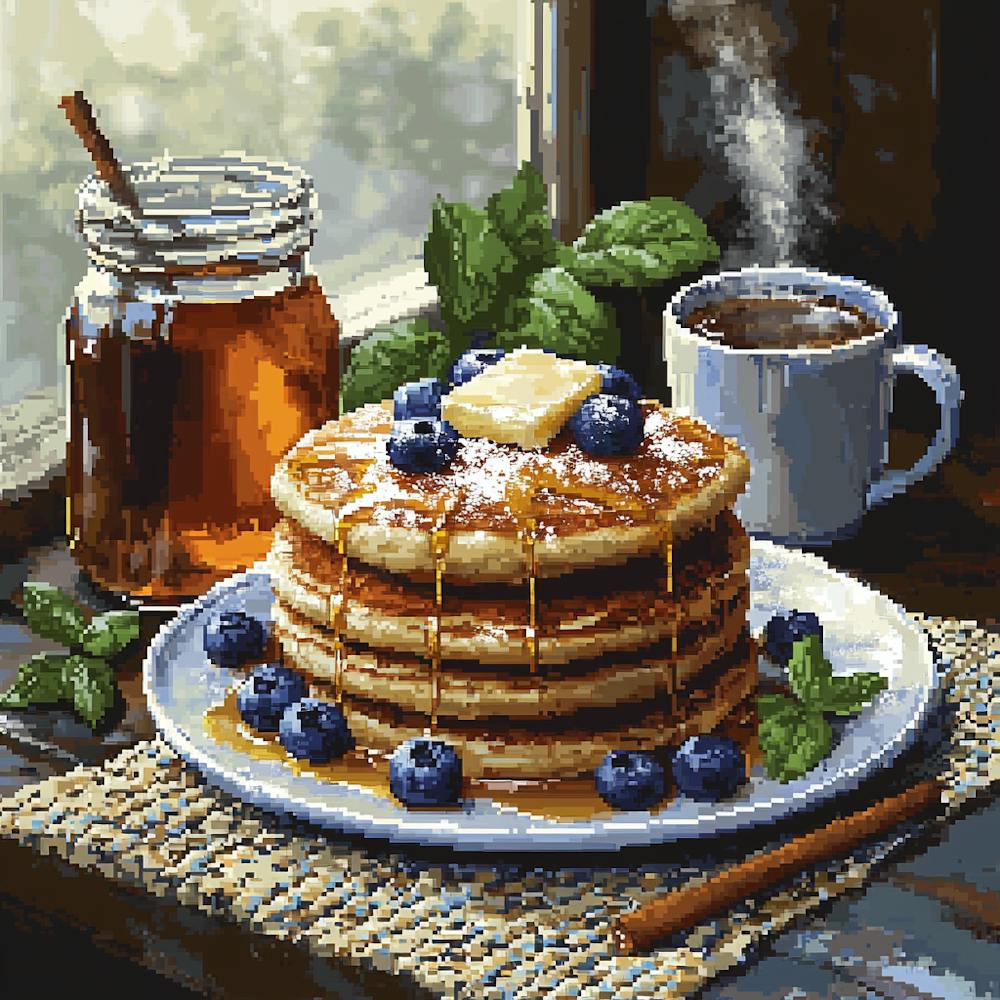 Pfannkuchen Und Blaubeeren