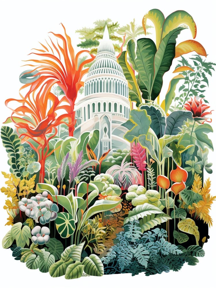 Birmingham Botanical Gardens Modern Illustration 1