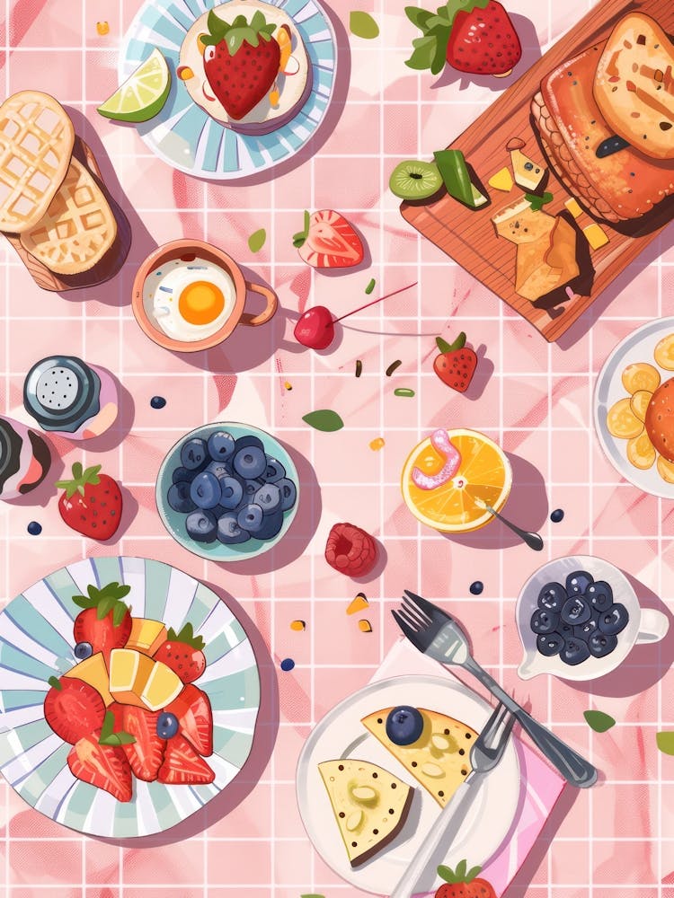 Pink Breakfast Food Veggie Breakfast 3