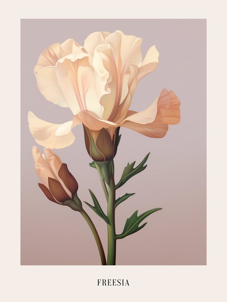 Floral Illustration Freesia 2 Poster