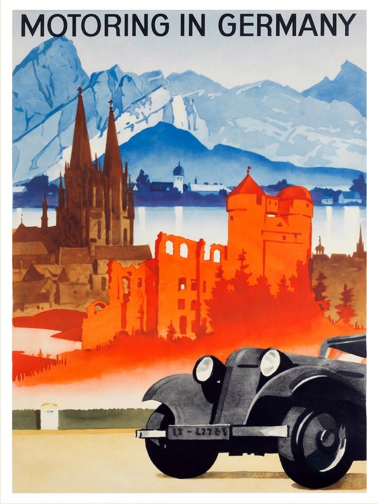 Automobile Vintage Art Poster