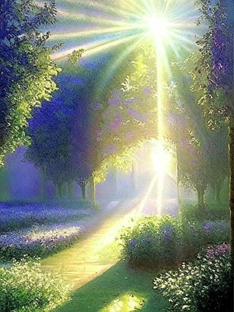 Versailles Gardens, France Classic Monet Style Painting