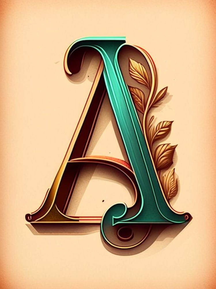 A, Letter, Alphabet Retro Drawing 1