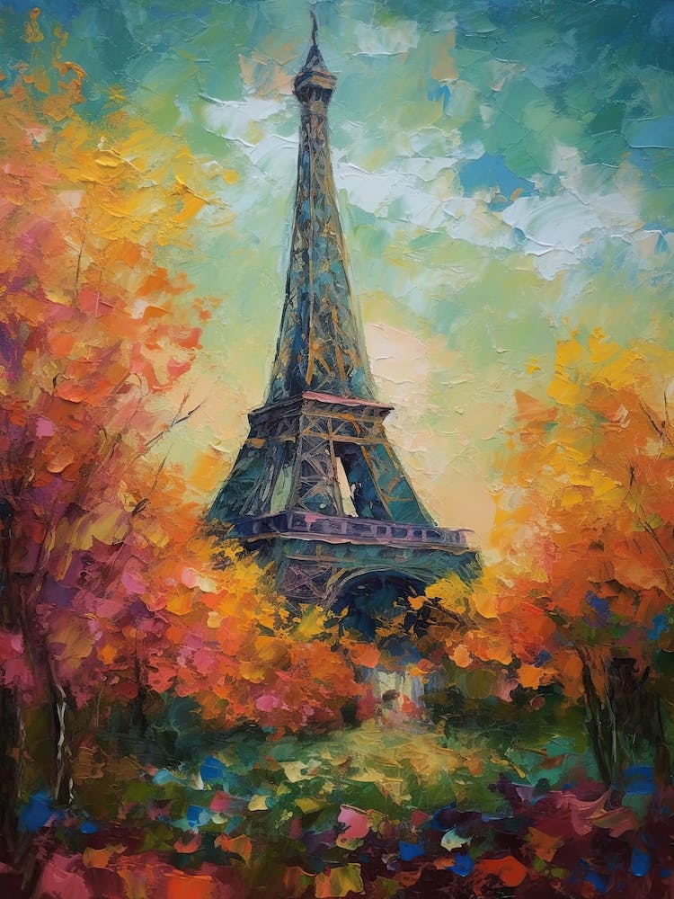Eiffel Tower Paris France Monet Style 7