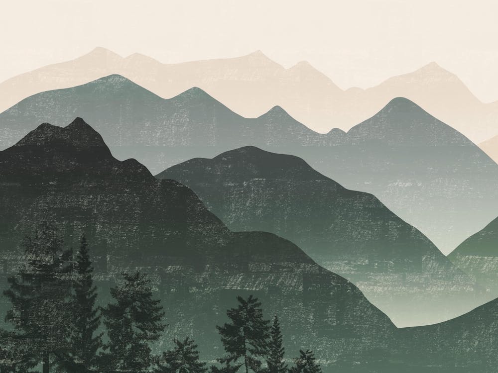 Forest Green Mountain, Pine Trees