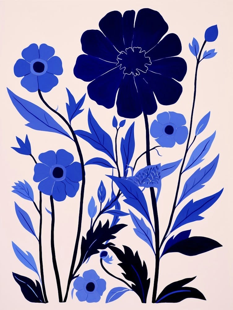 Blue Flower Illustration Cornflower 1