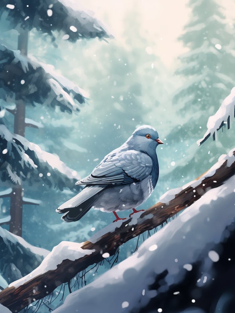 Pidgeon In The Snow 3