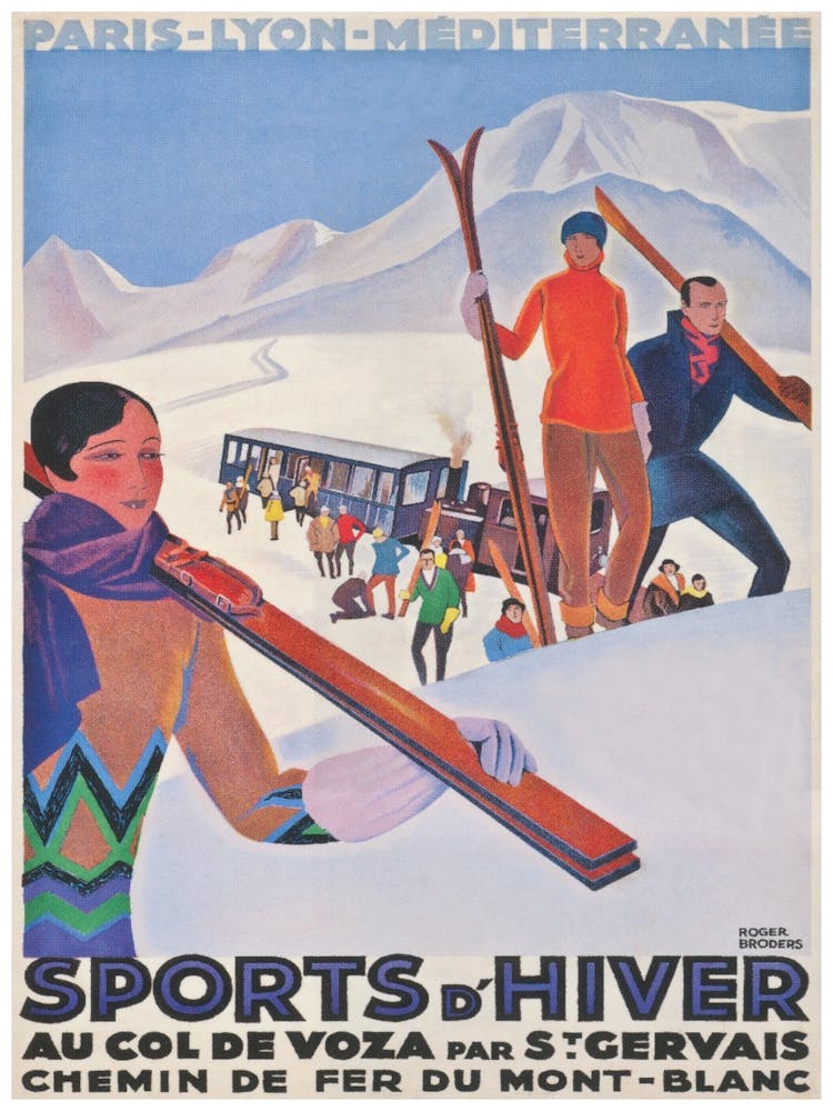 Sports D'Hiver France Vintage Ski Poster