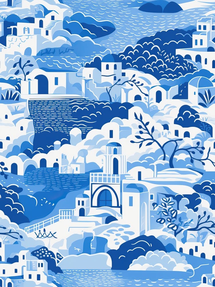 Santorini, Greece, Inspired Travel Pattern 4