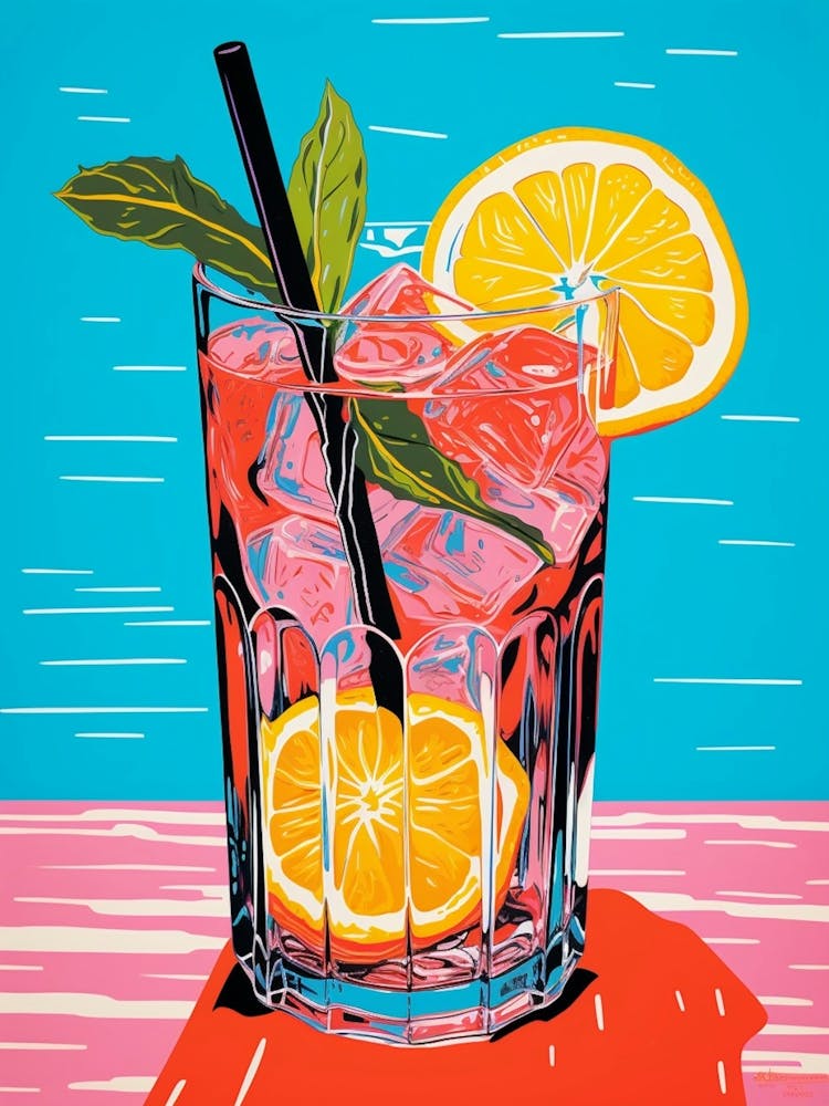 Pop Art Lemon Slice Cocktail 3