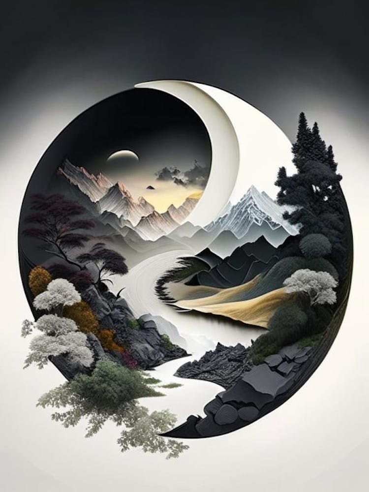 Landscapes 12, Yin and Yang Illustration