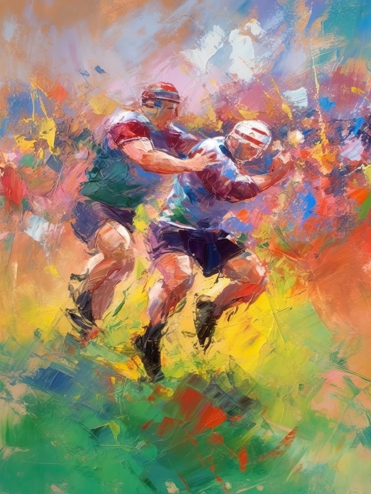 Rugby In The Style Of Monet 4