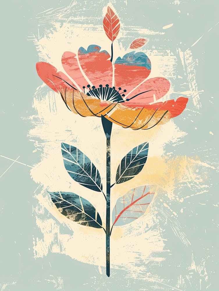 Sentiers Atomiques Du Crépuscule Vibrant Style Mid-Century