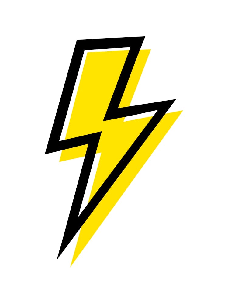 Yellow and Black Lightning Bolt