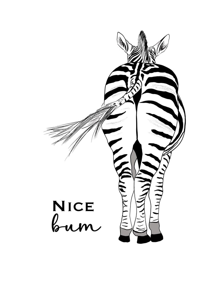 Zebra Bum Funny Animal Bathroom