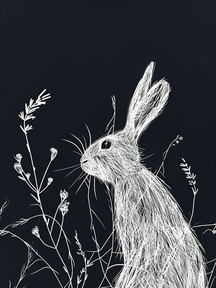 American Fuzzy Lop Rabbit Minimalist Illustration 4