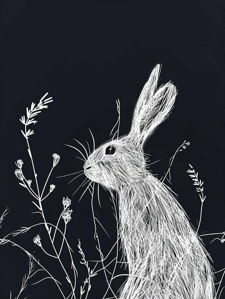 American Fuzzy Lop Rabbit Minimalist Illustration 4