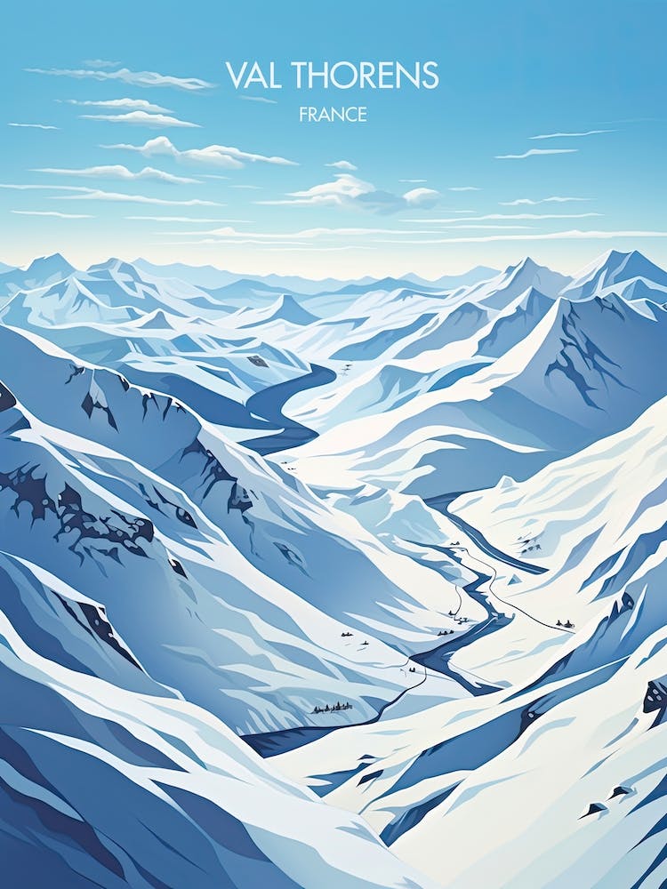 Poster Of Val Thorens   France, Ski Resort Illustration 0