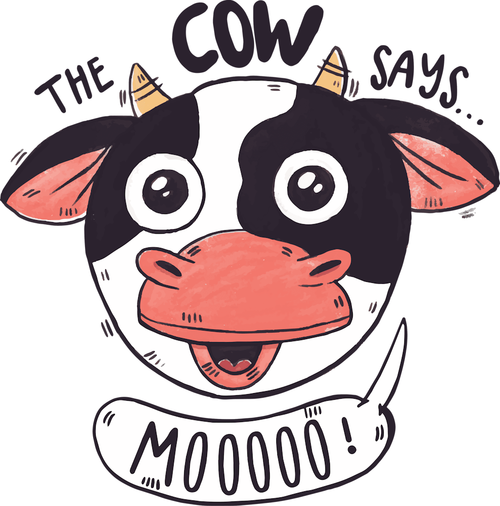 La Vache Dit Mignonne Tête de Vache de Ferme Avec Citation de Ferme