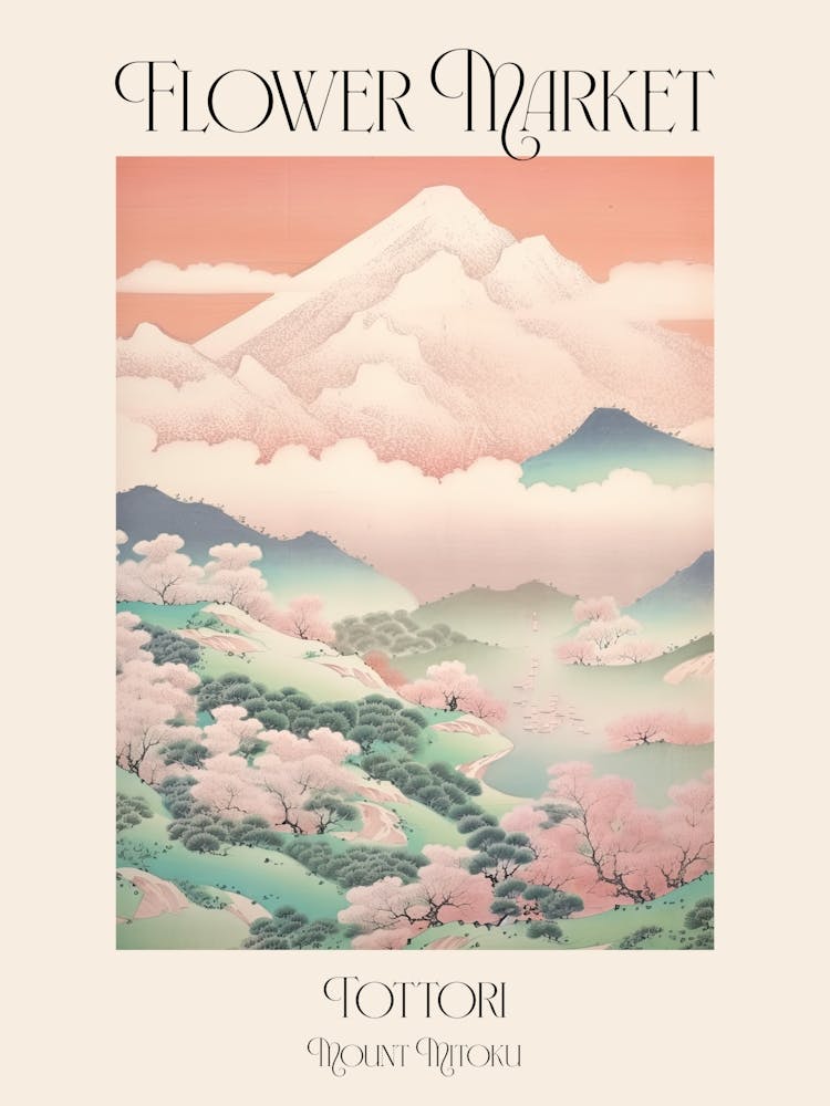 Blumenmarkt Mount Mitoku In Tottori, Japanische Landschaft 1 Poster