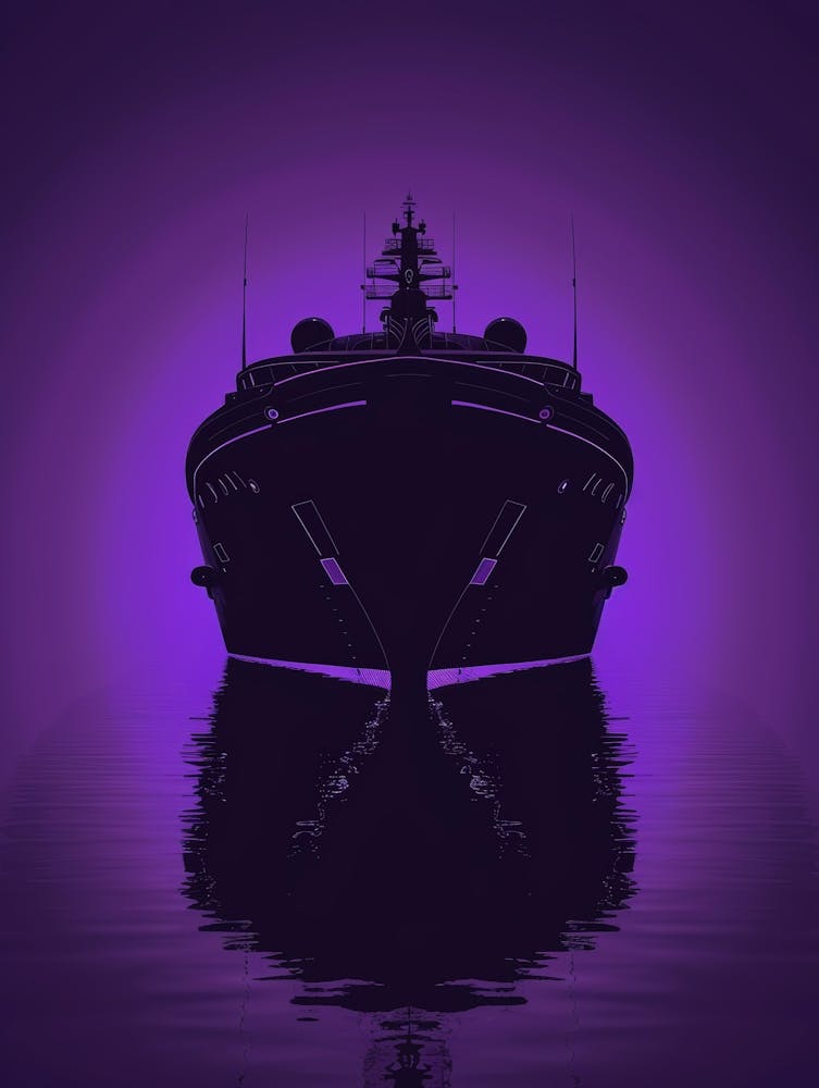 Silhouette Of A Cruise Ship