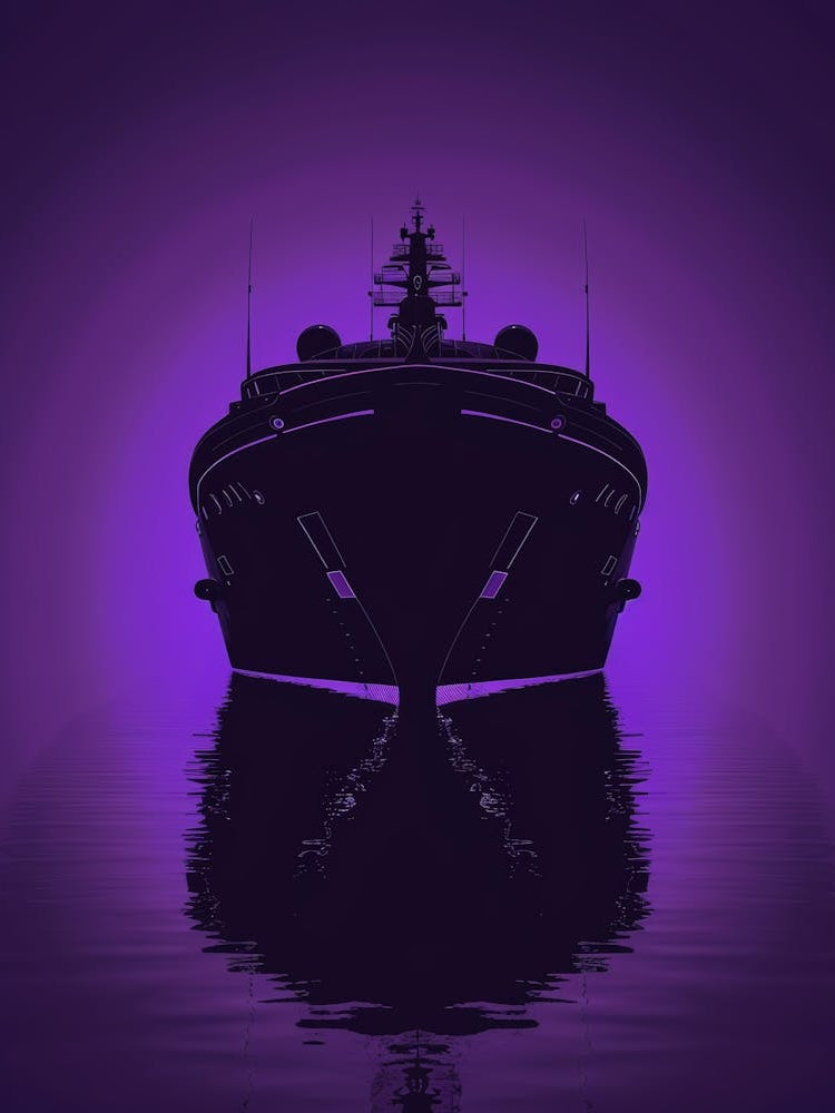 Silhouette Of A Cruise Ship