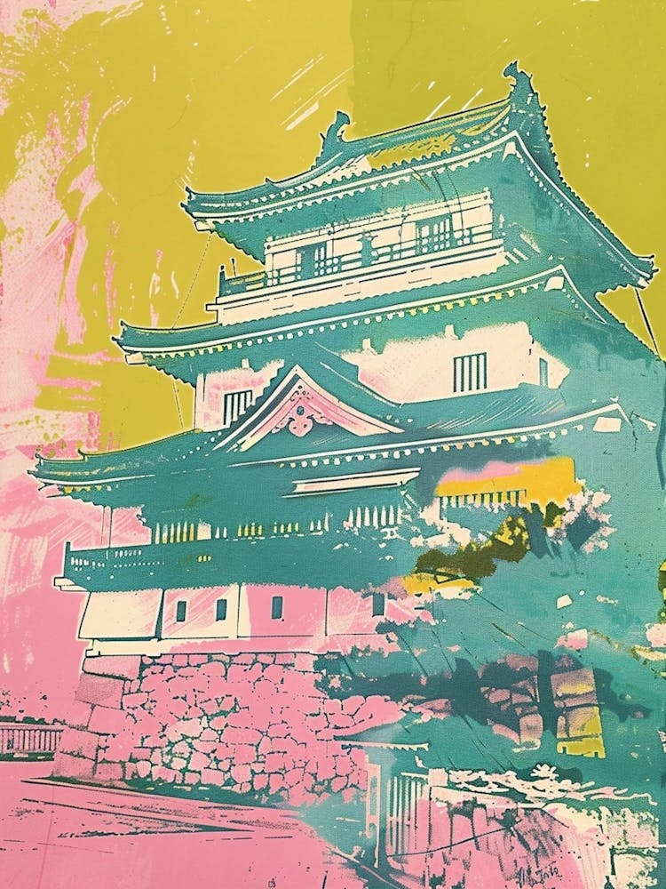 Hiroshima Castle Duotone Silkscreen 1
