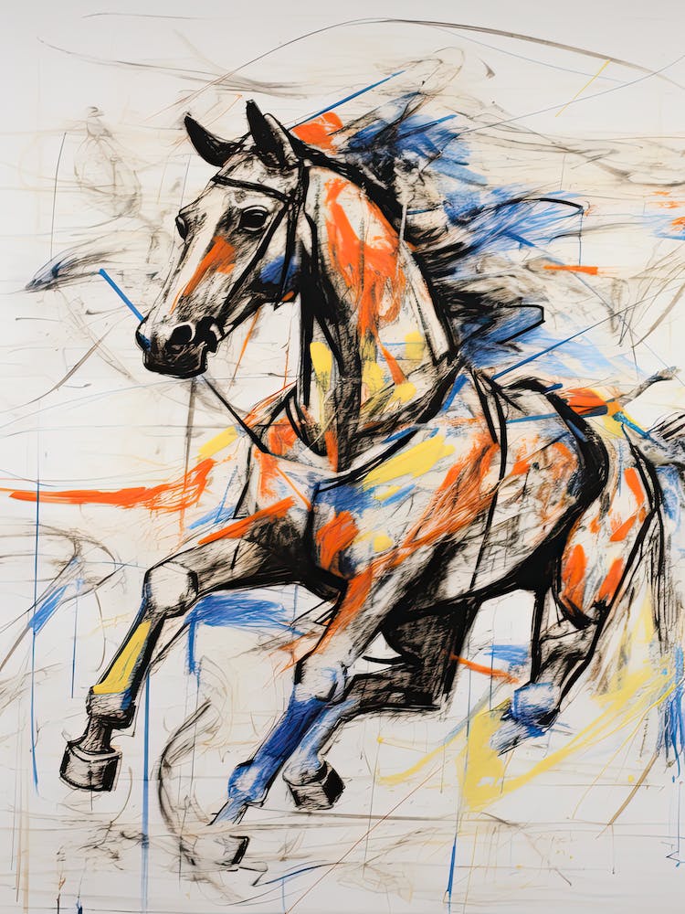 Horse Painting In The Style Of Abstract Expressionist 2