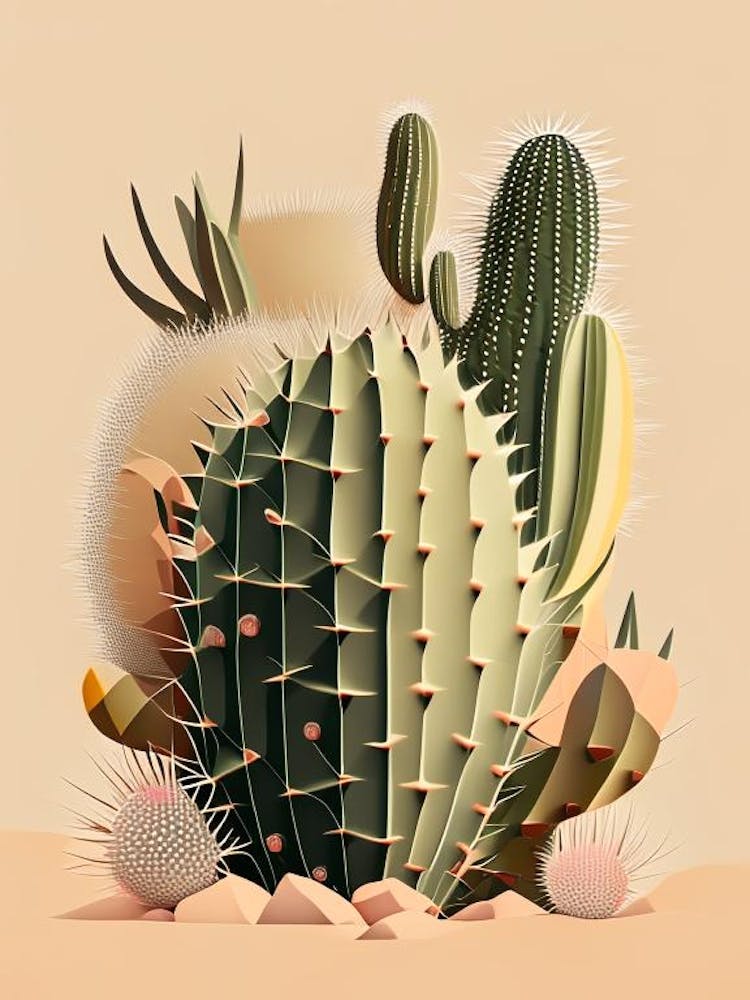 Parodia Cactus Neutral Abstract 2