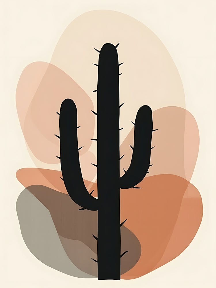 Muted Botanical Silhouettes in Warm Beige