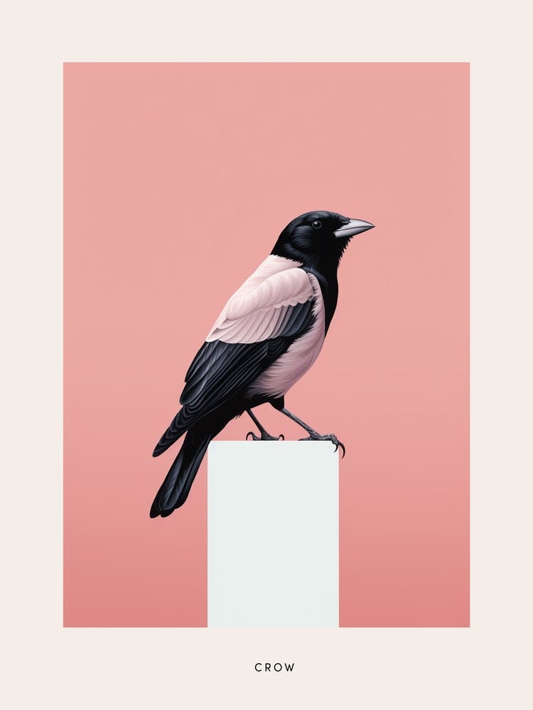 Minimalist Crow 3 Bird Poster