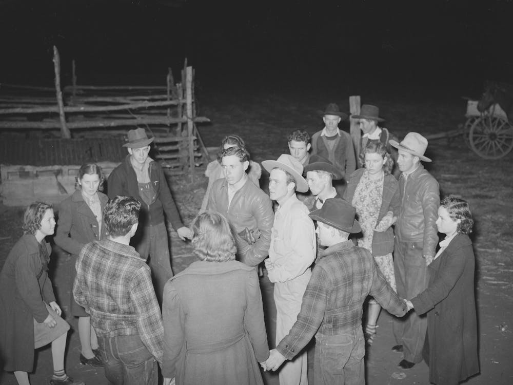 Boys And Girls Deciding What Game To Play Next At Play Party In Mcintosh County, Oklahoma, See General Captio