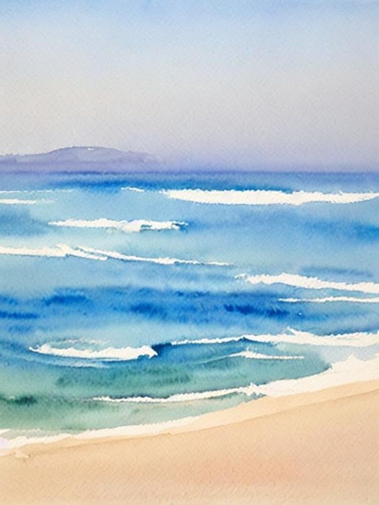 Playa De Bolonia, Cadiz, Spain Watercolour