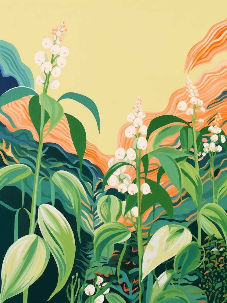 Boho Wildflower Painting False Solomons Seal 1