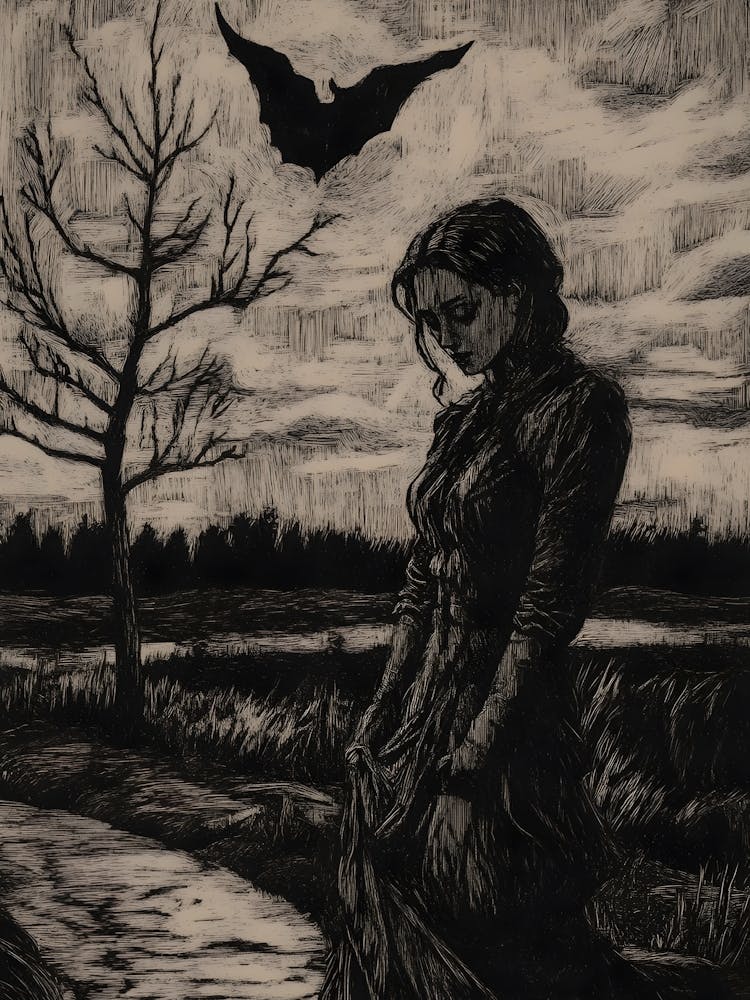 Woman And A Bat