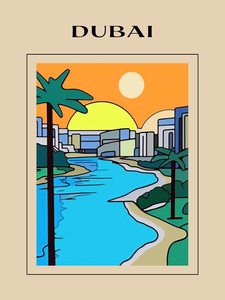 Minimal Design Style Of Dubai, United Arab Emirates 4 Poster