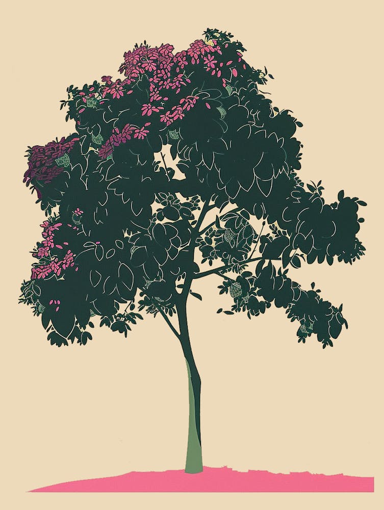 Lime Tree Colourful Illustration 1